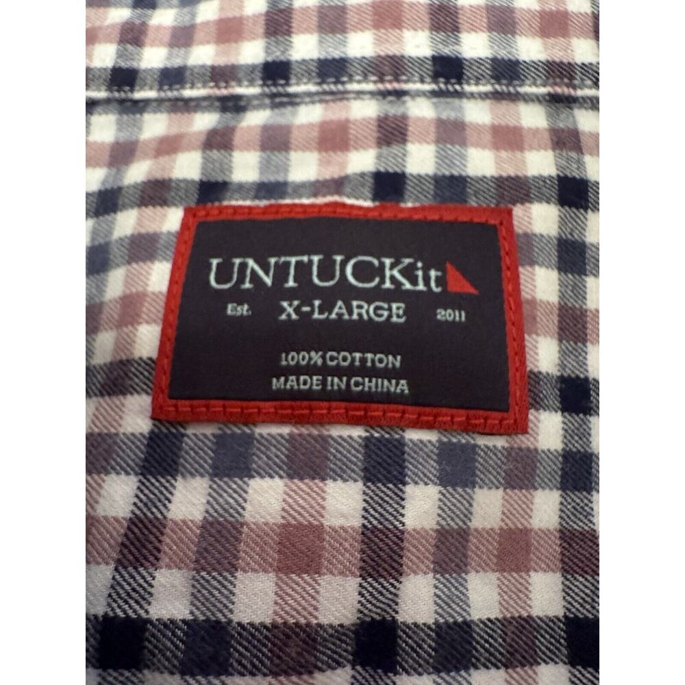 Untuckit Cascina Long Sleeve Button Up Shirt Men's Regular Fit X-Large Blue Mauv - Picture 2 of 9